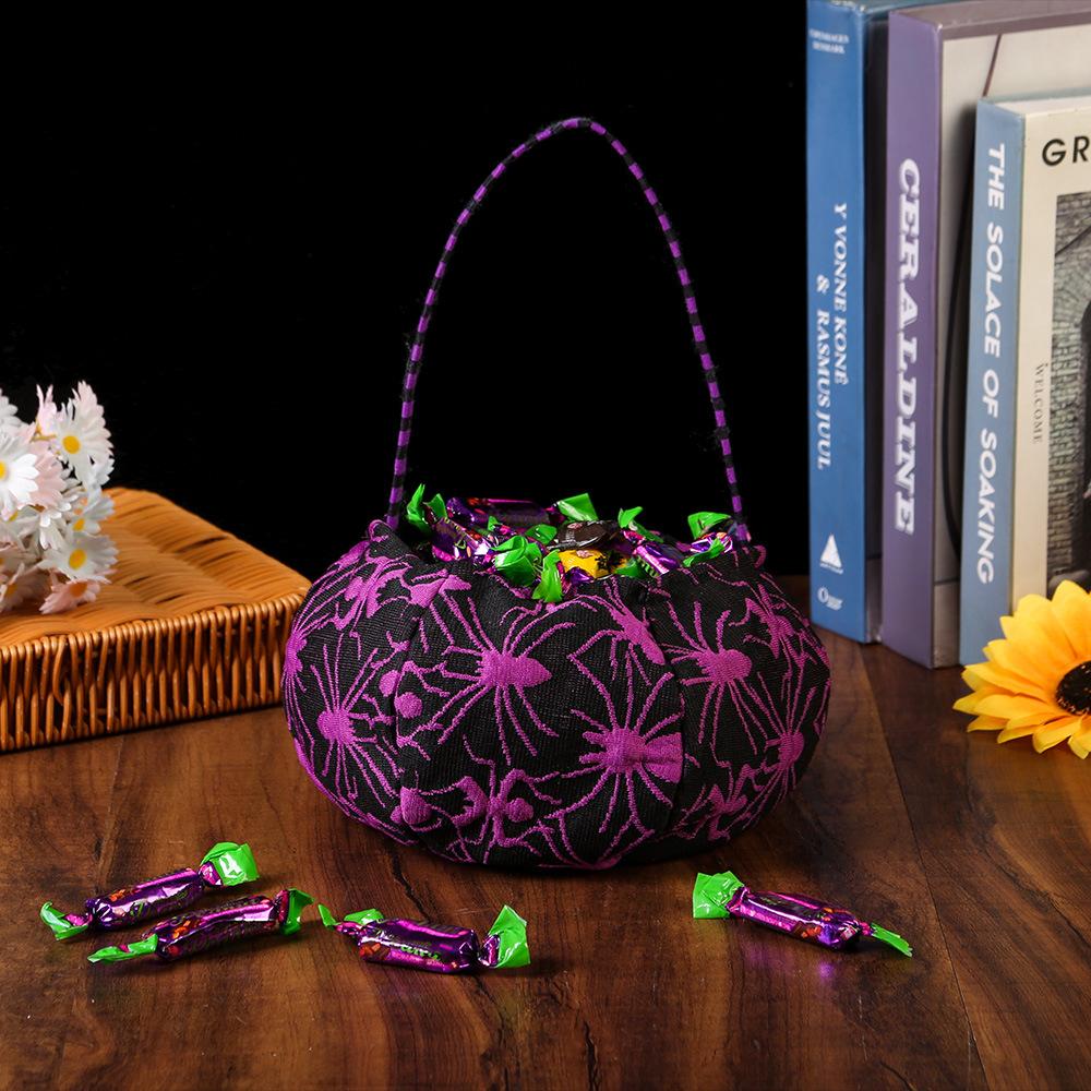 Pumpkin Candy Bucket Decorative Spider Goodie Bags Bat Candy Bag Multi-Functional Skull Head Candy Bucket For Table Decorations
