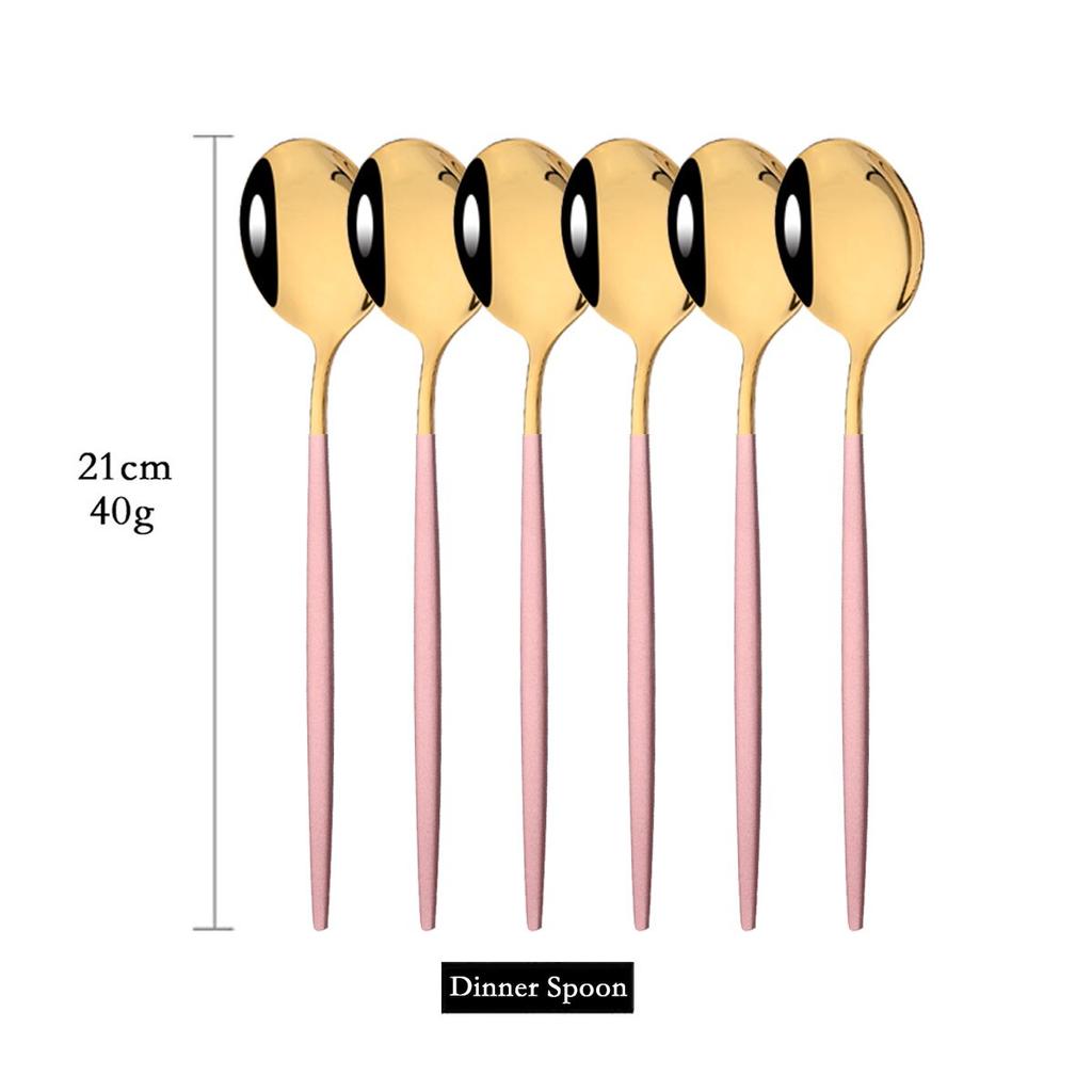 6 шт. красочная столовая посуда, набор ложек, зеркало с длинной ручкой, ложка из нержавеющей стали, столовые приборы, посуда, кухонные аксессуары