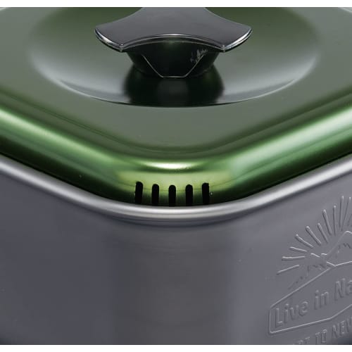 Skater Aluminum Ramen Cooker, Square Saucepan, 1.2L, Green, Perfect for Outdoor Camping, From That Land, ANC1-A