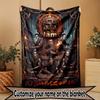 Custom Name Personalized Rammstein Print Blanket, Home Decor, Bedroom, Sofa, Camping, Couch, Gifts for Birthday Christmas