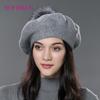 Новый стильный вязаный берет из лисьего волоса, женский Хань Фан, стиль Инлунь, модная теплая защитная шапка для ушей