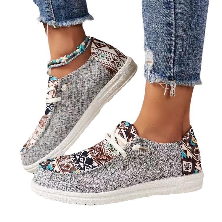 Fashion Canvas Loafers 2025 Women's Spring and Summer Flat Casual Shoes Comfortable Women's Cloth Shoes