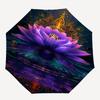 Lotus Mandala Theme 8 Bone Hand Automatic Folding Fashion umbrella, Compact and Portable Design, A Perfect Gift for Birthday, Christmas or B