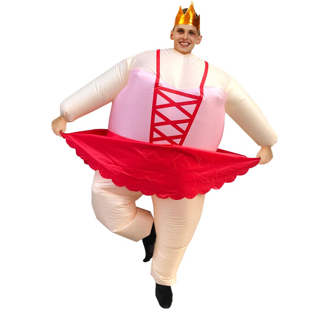 Inflatable Ballerina Costume for Adult Blow Up Funny Fat Suits Halloween Fancy Dress