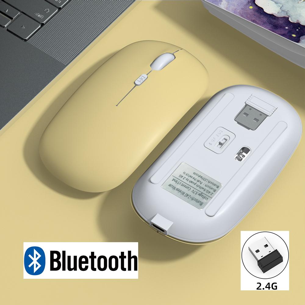 Rechargeable Wireless Bluetooth Mouse For Ipad Samsung Huawei Mipad 2.4g Usb Mice For Android Windows Tablet Laptop Notebook Pc