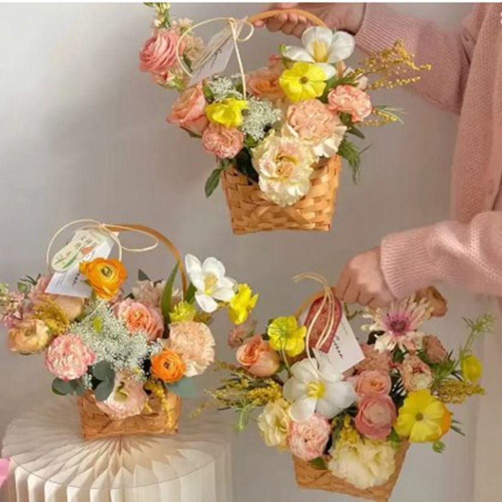 Красивые плетеные корзины для хранения ручной работы 3 формы Корзина для покупок, хранения, белья Для растений, дома, свадьбы