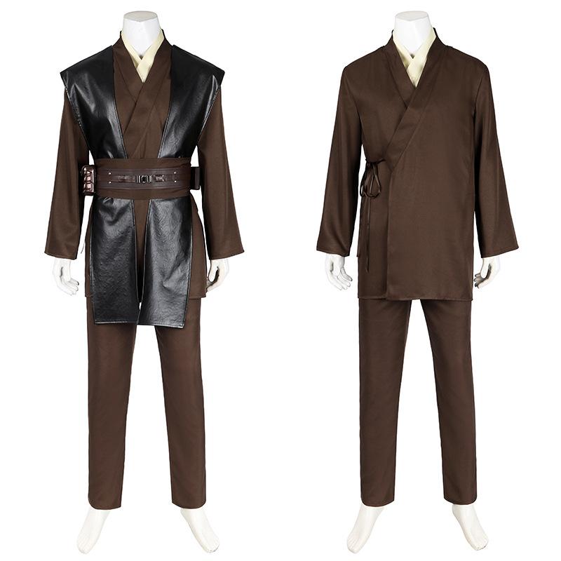 SW Prequel Cosplay Anakin Skywalker Men Costume Halloween Costume with Cloak Masquerade Carnival Party Outfits for Adult