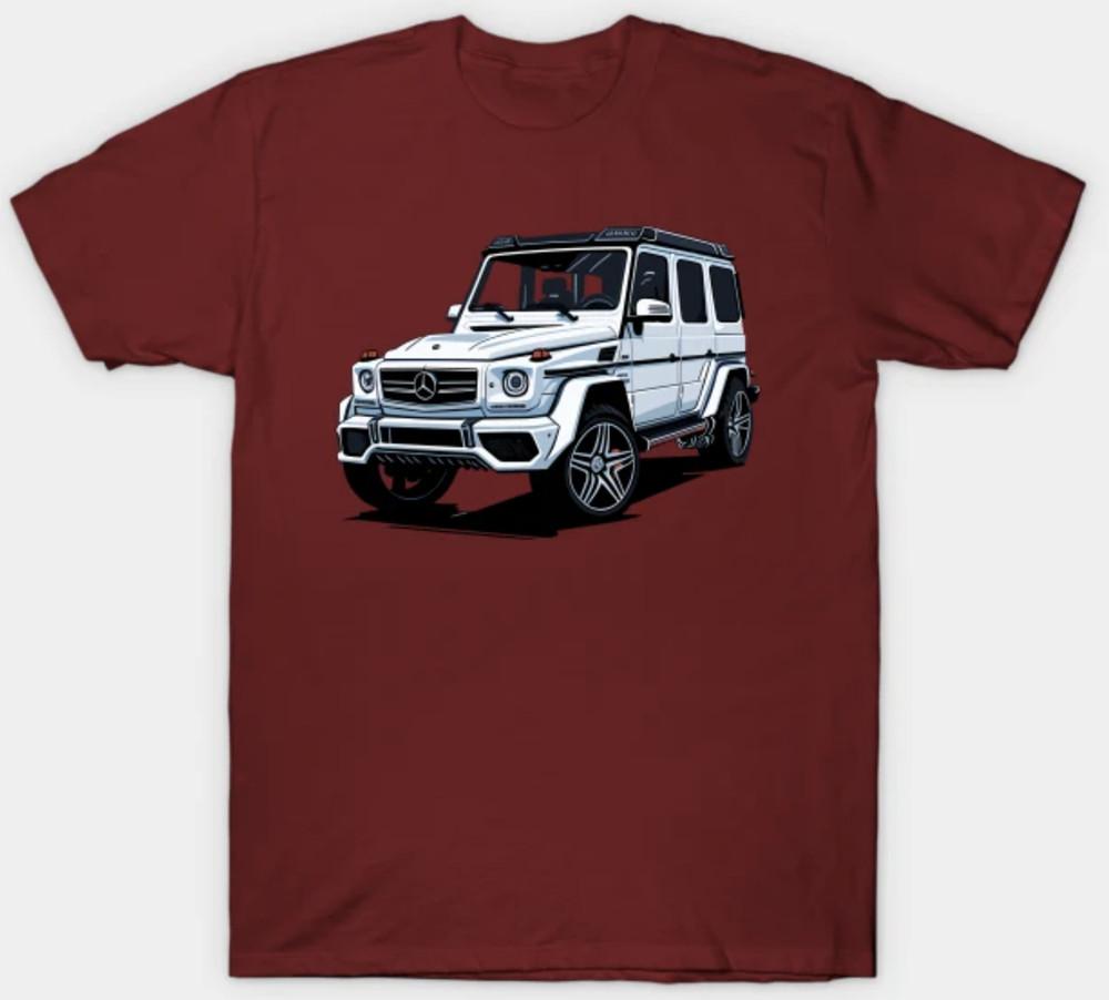 G Wagon Футболка с коротким рукавом Мужская Женская Унисекс S-3XL Бордовая Унисекс Футболка