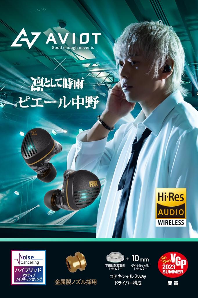 AVIOT Наушники 6 беспроводные наушники с шумоподавлением, драйвер с планарно-магнитным излучателем высокого разрешения, голосовое сопровождение, до 18 часов работы