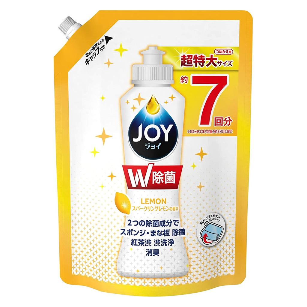 JOY Disinfecting Sparkling Lemon Scent Disinfectant Dishwashing Detergent Refill, 960 Ml