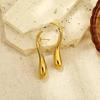 SHIXIN Classic 18K Gold Color Plated Stainless Steel Ear Clip Women Luxury Droplet Shaped Zircon Earring Waterproof Jewelry Gift