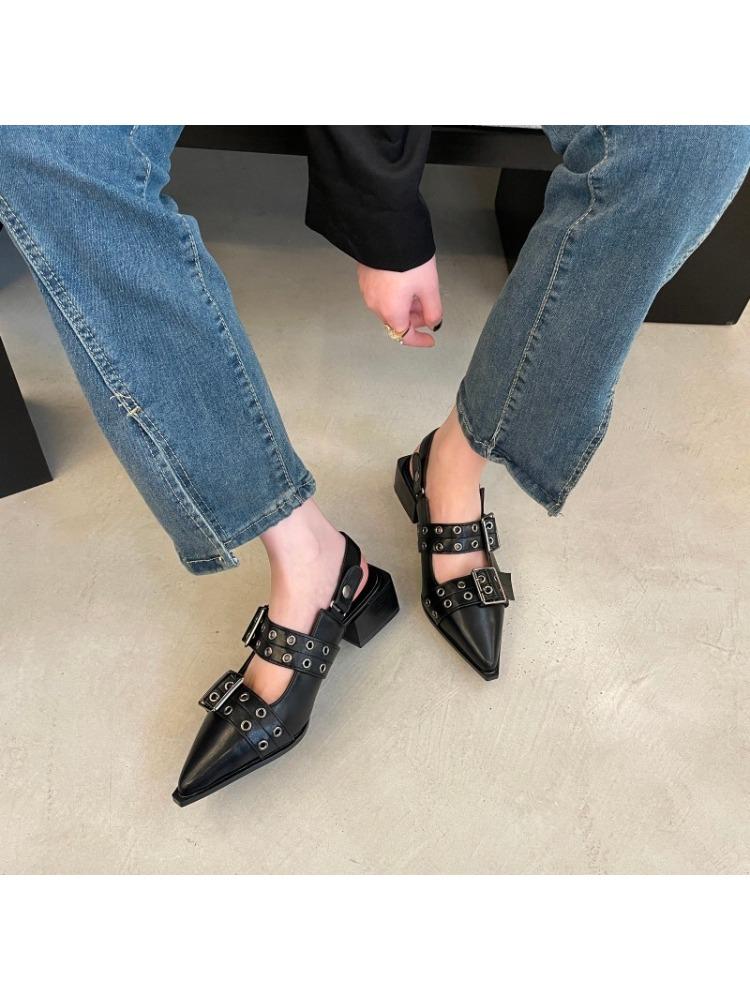 Женские туфли на плоской подошве, дизайнерские роскошные модные женские туфли с пряжкой на плоской подошве, повседневные женские сандалии с острым носком и босоножками на плоской подошве