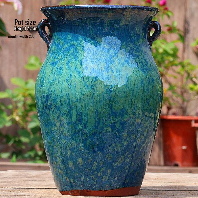 Large Handmade Ceramic Pottery Planter for Courtyard Landscaping - Ideal for Tall Orchids and Bougainvillea