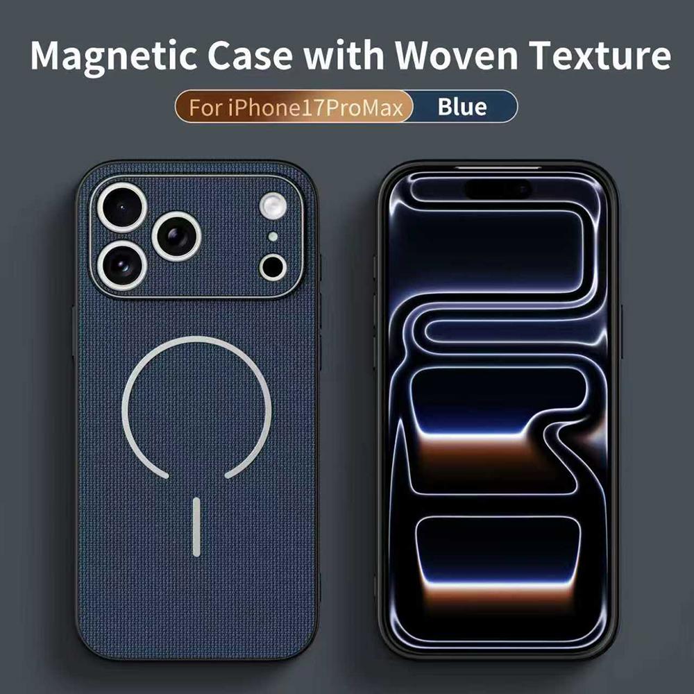 Woven Texture Magnetic Phone Case For For Iphone 17 Pro Max 17Pro 17 For Shockproof Cover For For Iphone 17 ProMax Case
