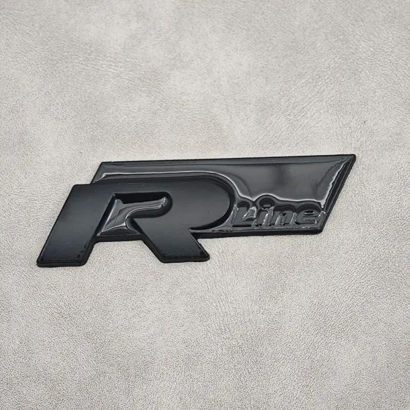 BSL1 Emblems 3D Metal R Line R Logo Front Grill Emblem Car Rear Trunk Sticker For Volkswagen VW R Line Golf 4 5 6 7 Touran Polo Acces ld2