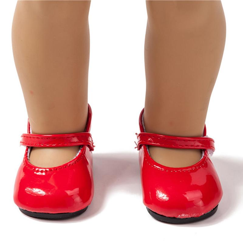 18-дюймовые туфли для девочек-кукол с круглым носком, модельные туфли принцессы из искусственной кожи, американская обувь для новорожденных