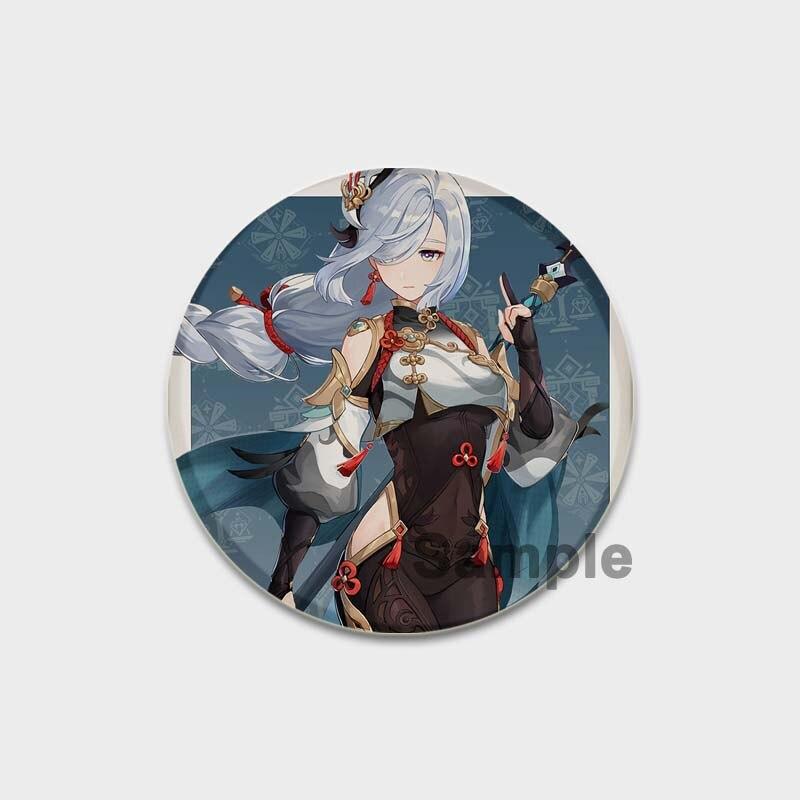 58 мм аниме Genshin Impact значки Yae Miko Xiao Zhongli, эмалированные булавки, мультяшная пуговица, брошь, украшение на грудь для рюкзаков, подарки для фанатов