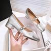 French low-heeled single shoes women's 2025 new spring and autumn splicing Mary Jane women's shoes thick heel one-word buckle high heels
