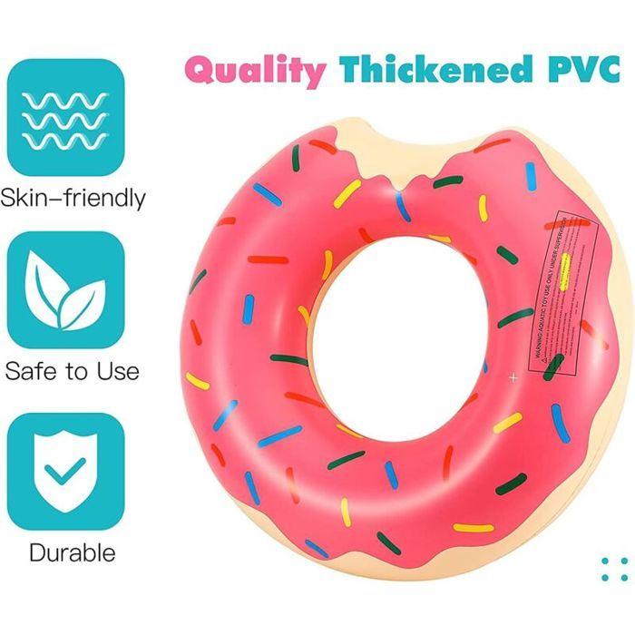 Anneau de Natation - PZCC - Boue Donuts - PVC Écologique - Design Pastèque et Fraise - Pour Adultes et Enfants