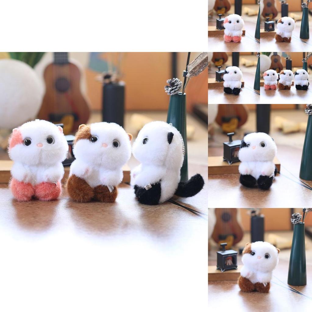 Cute Cat Plush Toy With Short Pile Fabric Perfect For Gift And Bag Accessory