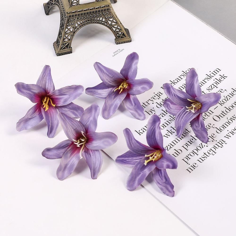 10/20/50 Pcs Silk Artificial Flower Lily Flower Head DIY Crafts Scrapbooking Home Wedding Room Party Wreath Decor Accessories