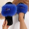 Fashion Winter Women House Slippers 2025 Fashion Fur Slippers Fluffy Plush Luxury Shoes Women Outdoor Anti Slip Flat Bottom Slides Women