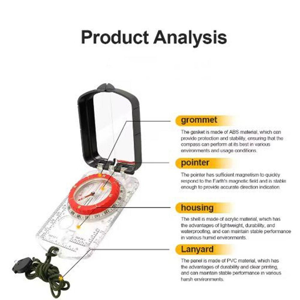 Легкий походный компас для выживания, светящийся флуоресцентный кольцевой компас, походный компас для пешего туризма