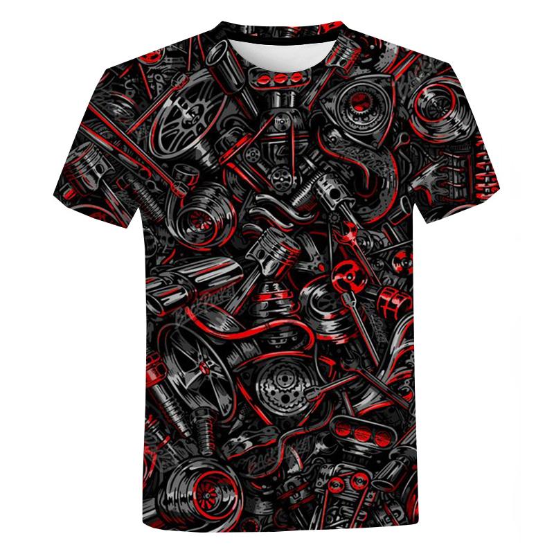 Новая мужская и женская персонализированная летняя футболка с 3d принтом «Механик» Street Harajuku, футболка большого размера, модные повседневные топы