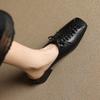 Мода 2024 НОВЫЕ Летние Женские Мюли Обувь из Натуральной Кожи для Женщин Закрытый Носок Массивный Каблук Шлепанцы Квадратный Носок Слингбэк Дизайнерские Сандалии