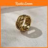 Vintage Style Geometric Copper Ring For Women Retro Fashionable Artisan Design