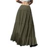 Женские струящиеся расклешенные юбки-макси с оборками и эластичным поясом, элегантные многослойные длинные юбки в стиле бохо