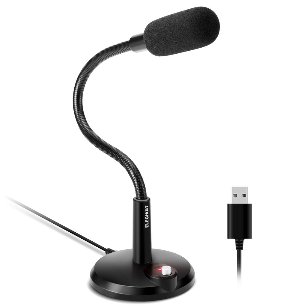 ELEGIANT EGM-01 USB-микрофон на подставке Мини-конденсаторный микрофон с переключателем для Mac Windows 7, 8, 10 и ПК