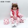 BZDOLL 48 СМ 19 Дюймов Полностью Мягкий Винил Кукла Реборн Игрушка для Девочки Бебе Бонека Ребенок Наряжать Подарок на День Рождения Игрушка