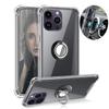 Ring Stand Clear Case For iPhone 15 14 13 12 11 Pro Max Plus XR X 8 7 Plus SE Holder Bracket Airbag Shockproof Transparent Soft Silicone Phone Cover