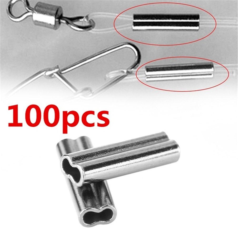 Oval Copper Tube Copper Fishing Wire Crimping Sleeves Double Tube Line Crimping Fishing Tackles