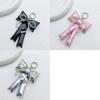 Ключница Y2K Корейская 3D Бантик Брелок Модный Кожаный Жемчужный Брелок Ключей Креативный Держатель Ключей Подвеска на Сумку Шарм для Сумки Подарки для Девушки