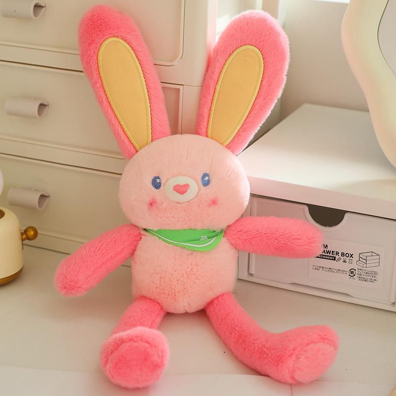 Funny Pull Ear Rabbit Plush Pendant Cute Doll Toy Keychain