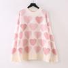 2021 Sweet Preppy Style Sweater Autumn Winter Clothes Women Fashion New Pullovers Knitted O-neck Beading Ladies Tops Loose
