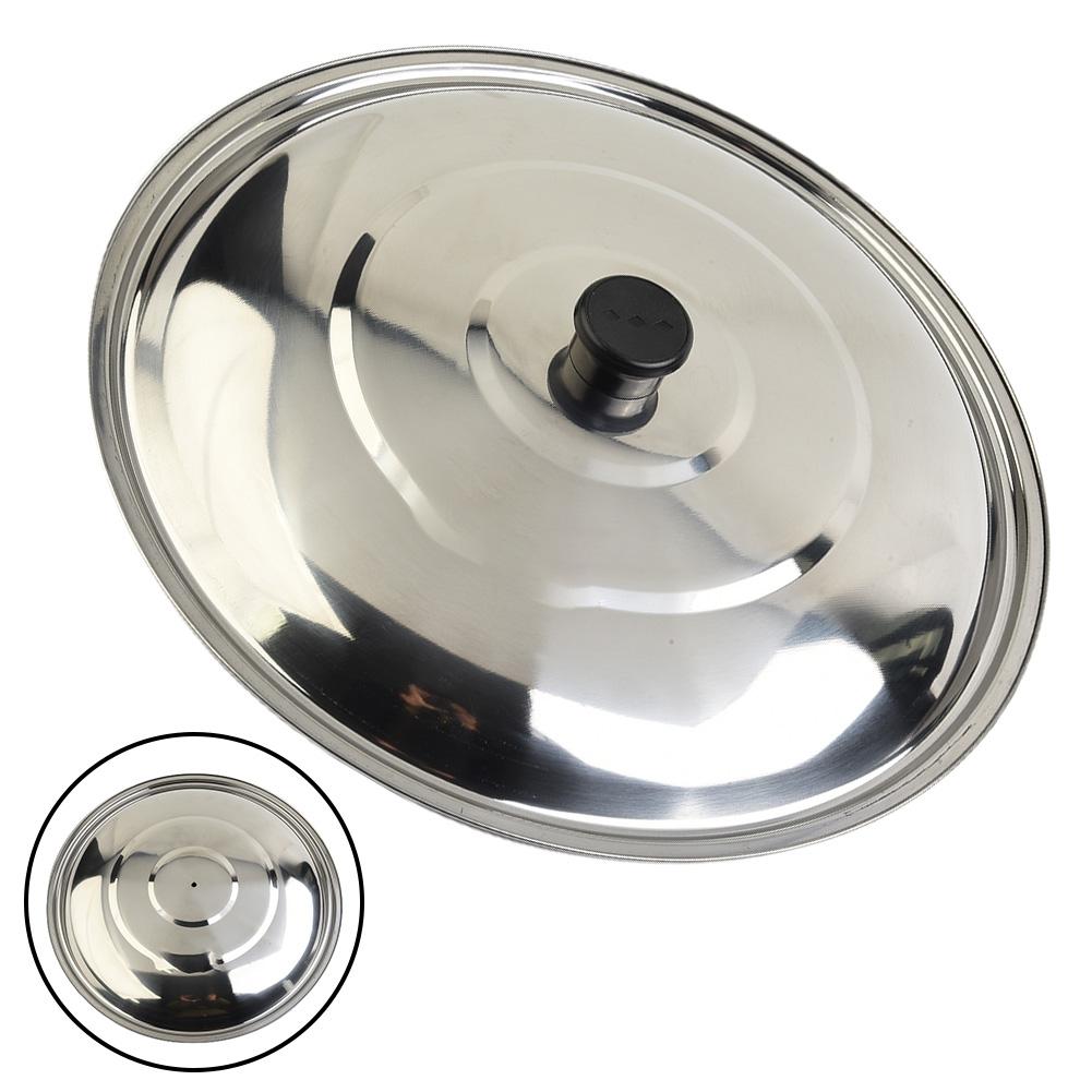 32cm Stainless Steel Lid Perfect for Flat Pans Woks Milk Pans Dishwasher Safe