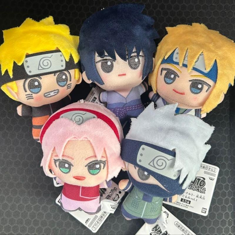 New Anime Naruto Plush Keychain Haruno Sakura Cotton Doll Kawaii Shippuden Sasuke Kakashi Stuffed Bag Charm Creative Fans Gifts
