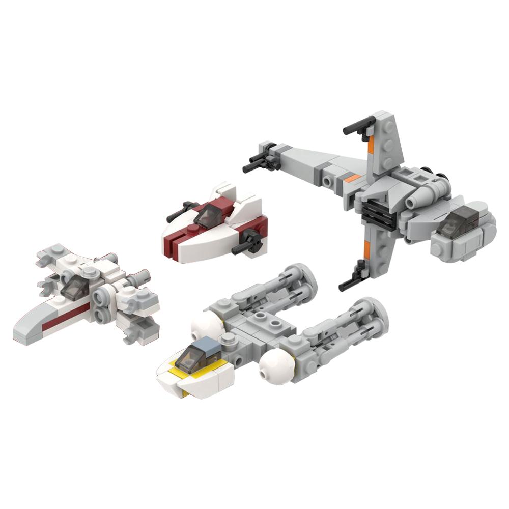 Gobricks Moc Космос Микро Истребители Повстанцев Строительные Блоки Кирпичики Креативные Военные Истребитель Y-Wing Детские Игрушки Подарок