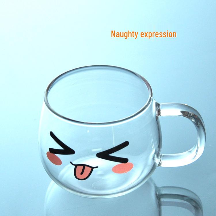 Creative Emoji Glass Cup - Big Belly Ins Gift, Cute Coffee Mug