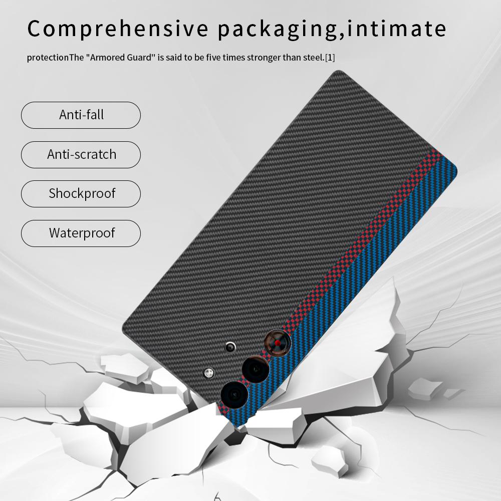 Для Redmagic 10 Pro/10 Pro+/10 Air/10SPro/10SPro+ Чехол из углеродного волокна Арамидная ткань Келар Тонкий Жесткий чехол Магнитный Черный Тонкий