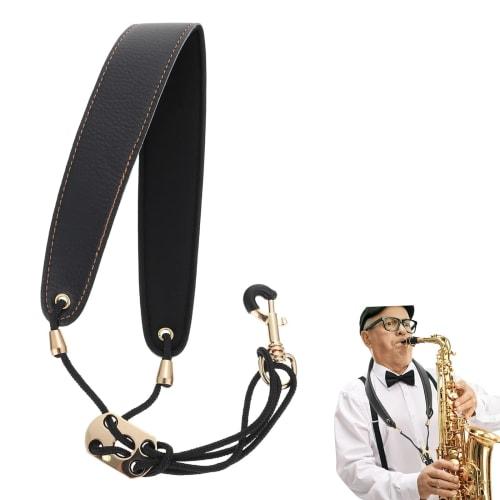 Phyxiul Saxophone Neck Strap, Adjustable, with Metal Hook, Anti-Slip, Ergonomic Design, Reduces Fatigue, and Reduces Strap Wear for Adults and Childre