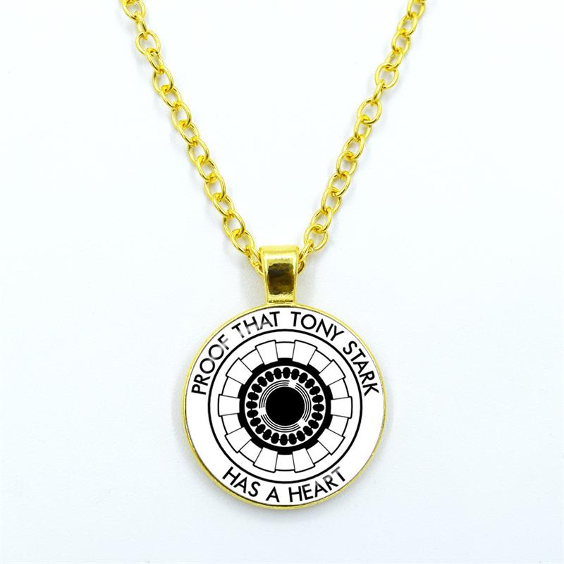 New Arrival Necklace Jewelry Proof That Tony Stark Has A Heart Glass Cabochon Pendant Chain Necklace Men Women Birthday Gift