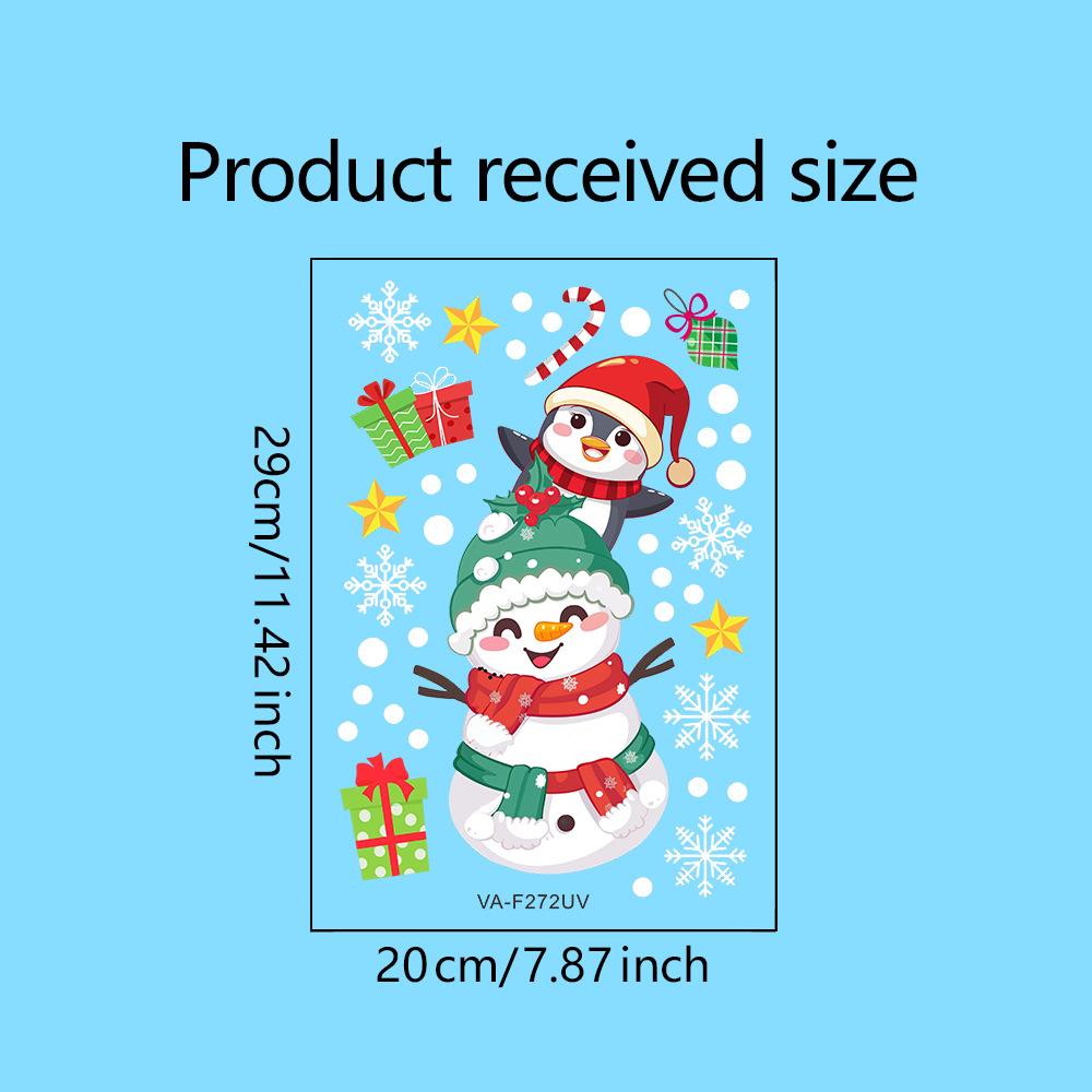 Christmas Stars Snowman Gift Box Santa Claus Glass Doors and Windows Decoration Beautification Wall Sticker