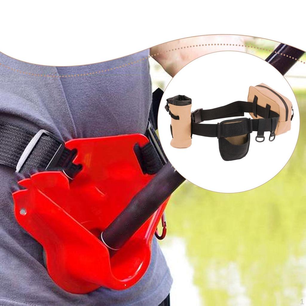 Adjustable Fishing Waist Belt Multifunctional for Tackle Storage Accessories Sturdy with Rod Holder