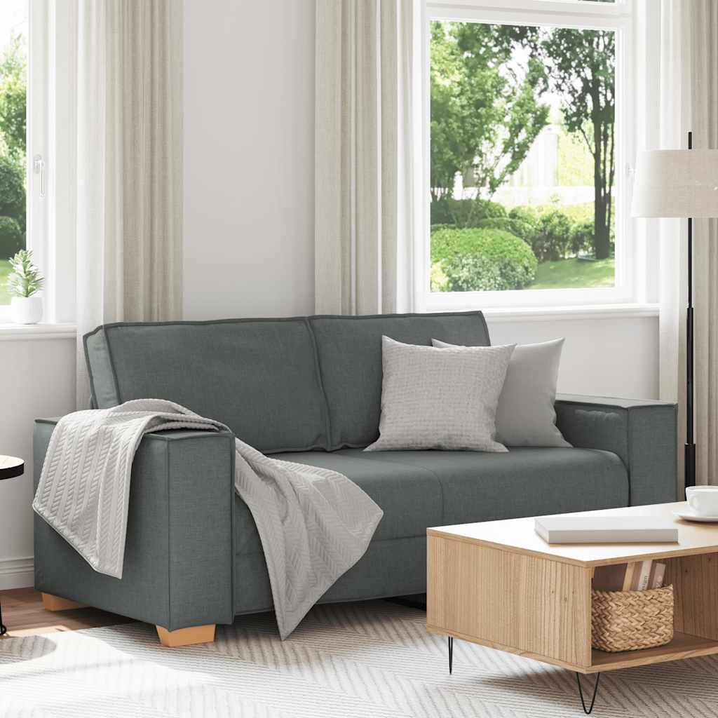 2 Seater Sofa Dark Grey 140 cm Fabric
