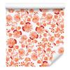 Peach and Coral Flowers Wallpaper for Living Room and Bedroom 50x1000