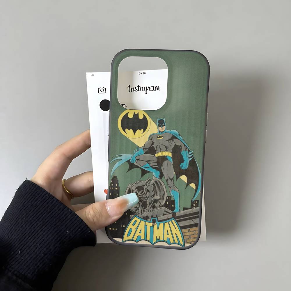 W-Batmans-r Soft Corrugated Phone Case For IPhone 11 12 13 14 15 16 17 Pro Max Plus Pro Shockproof Cover